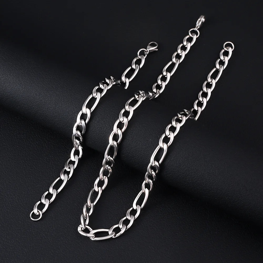 Figaro Steel Chain 316L 5mm/7mm/9mm