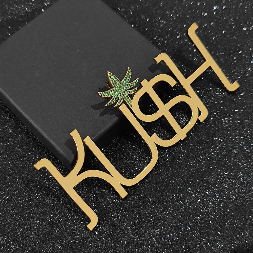 Iced Out Smooth Letter Pendant Logo