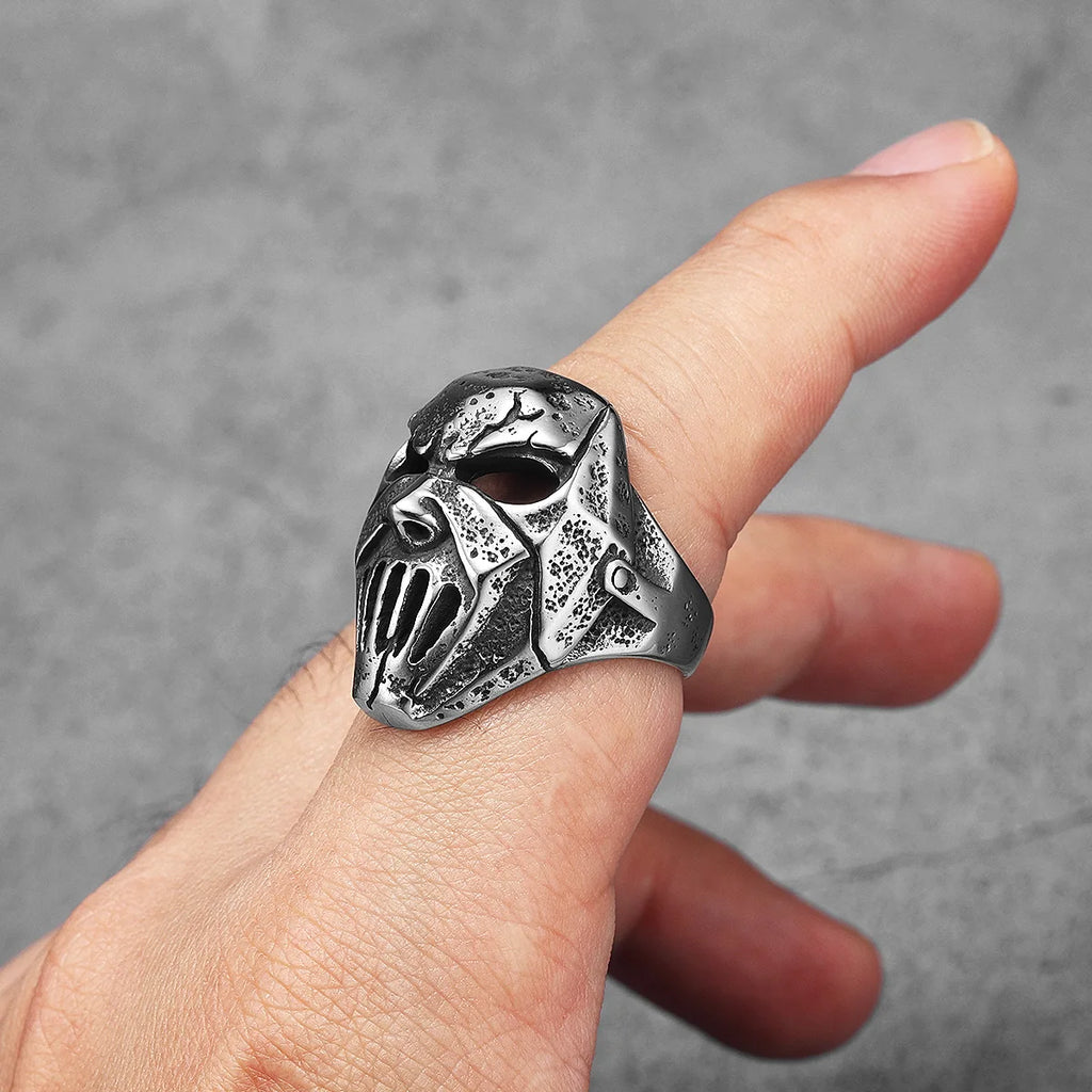 Rock Star Mask Skull Ring — Stainless Steel