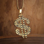 Men\'s Hip Hop Iced Out Dollar Sign Money Pendant Necklace Men\'s Punk Rap Rock Party Jewelry