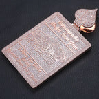 Rose Gold Iced Out Rectangle Pendant
