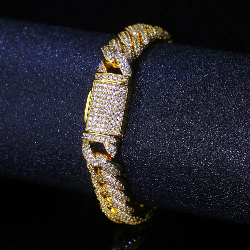 Rose Gold Cuban Chain Necklace Iced Out 10MM