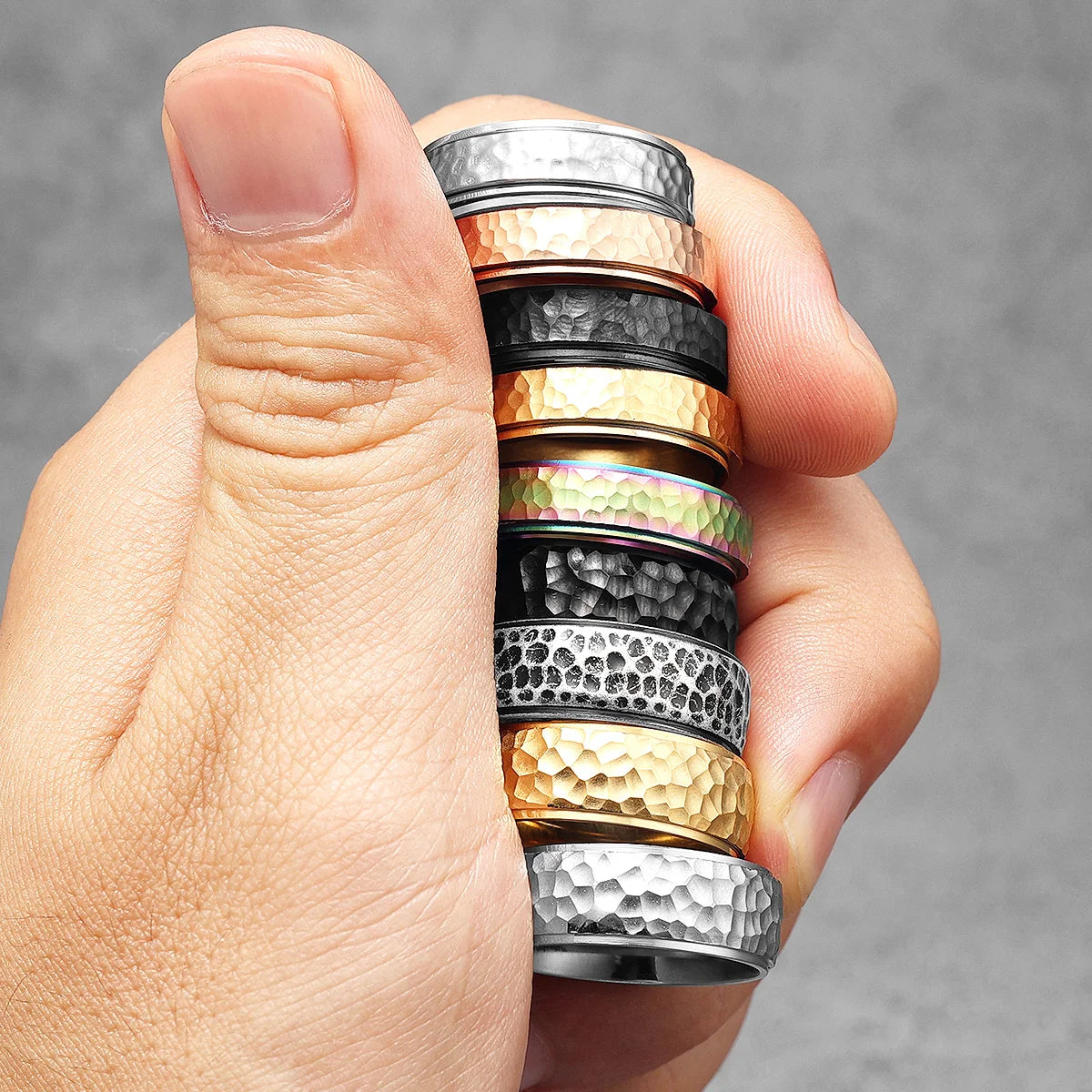 Meteorite Fidget Spinner Ring — Stainless Steel