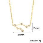Unift Clear Zircon Zodiac Constellation Women Necklaces Star Sign Pisces Aries Taurus Pendant Fashion Horoscope Amulet Jewelry