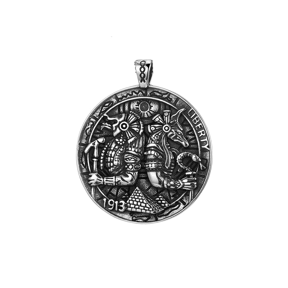 Anubis Steel Pendant Ancient Egyptian Pharaoh