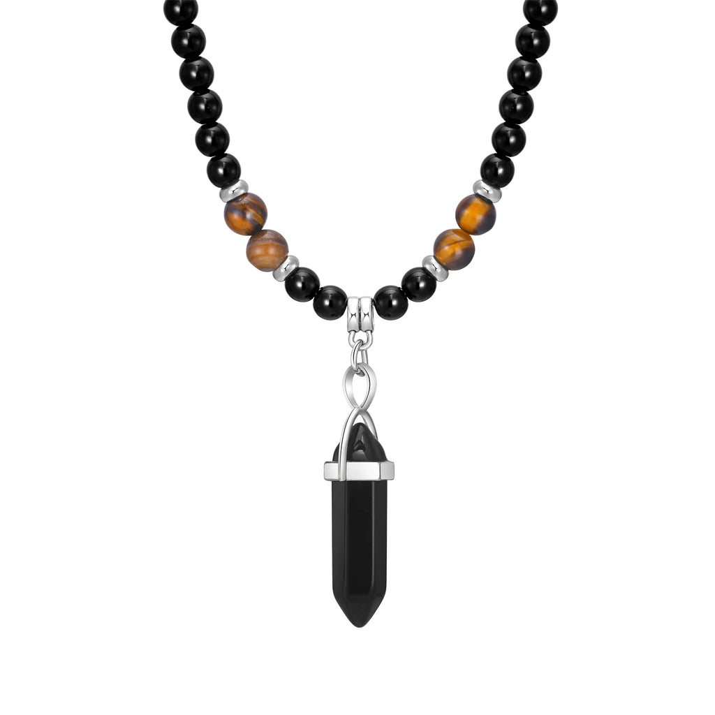 Tibetan Phurba Dagger Stone Necklace — Stainless Steel
