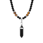 Tibetan Phurba Dagger Stone Necklace — Stainless Steel