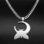 Wicca Moon Moth Pendant — Stainless Steel