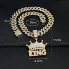 Men Women Hip Hop Big Dollar Sign Cross Pendant With 15mm Rhombus Cuban Chain Iced Out Bling Necklaces Fashion Charm Jewelry