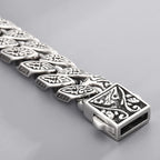 Cross Bracelet for Man Solid Stainless Steel Curb Link Chain Ancient Egyptian Style Wristband Jewelry Gifts Patterned