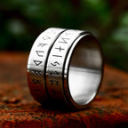 Viking Steel Ring Double Runes 316L Rotatable
