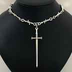 Barbed Wire Iron Heart Choker — Stainless Steel