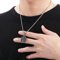 Fongten Religious Stainless Steel Pendant Necklace for Men Portrait Queen Maria Weird Gothic Collar Fashion Jewelry Gifts