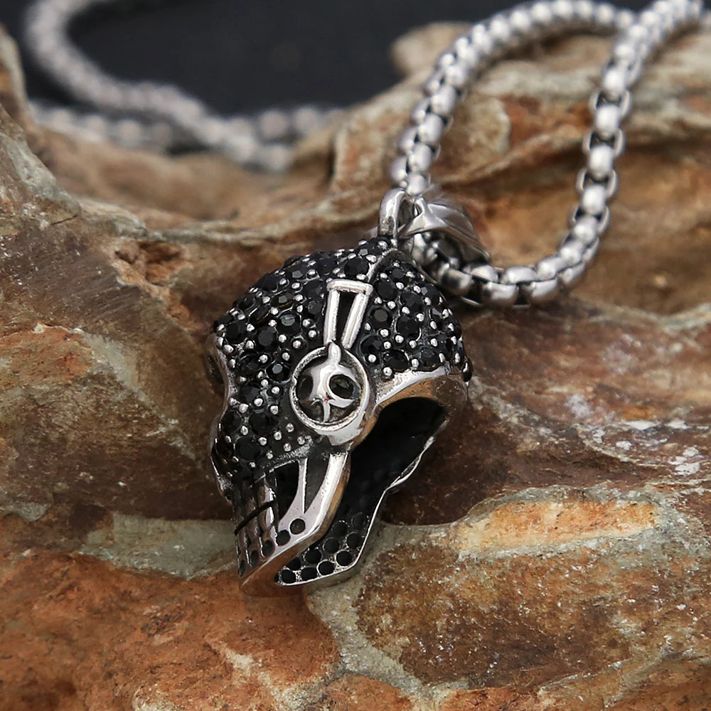 Skull Black Pendant Vintage Stone Punk