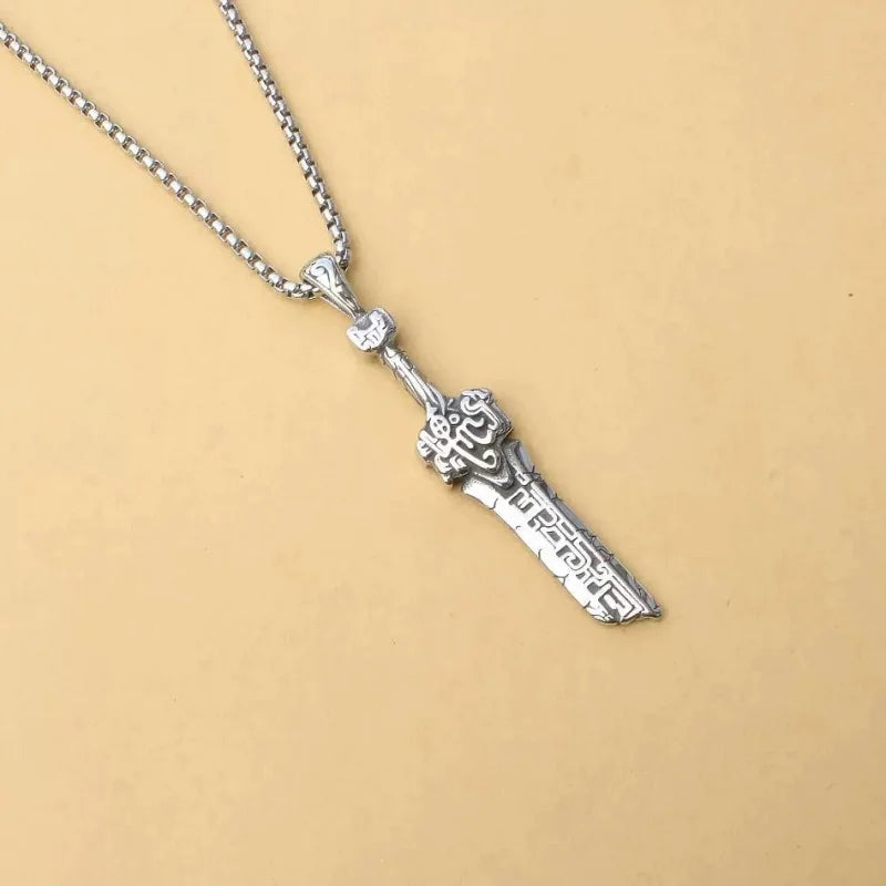 European and American style Viking amulet axe pendant stainless steel necklace couple party gift broken sword street
