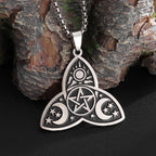 Sun Moon Star Trinity Pendant Necklace