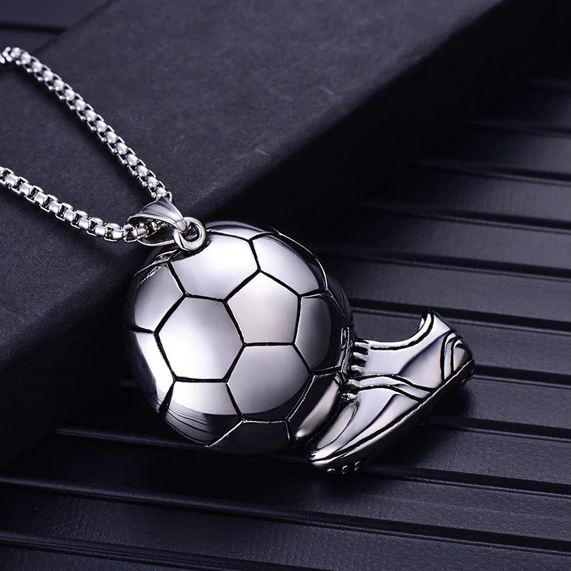 Stainless Steel Basketball Pendant Necklace