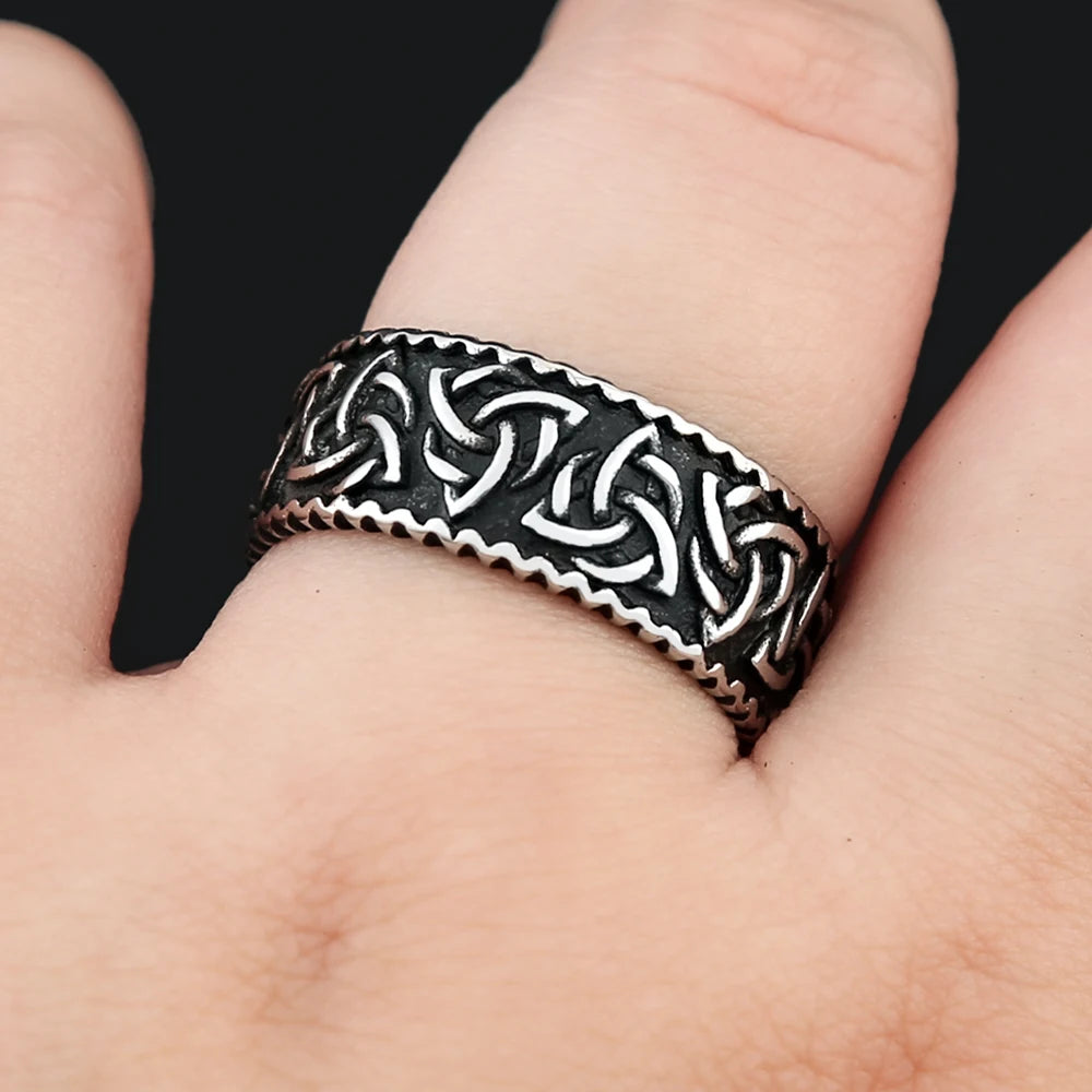 Odin Steel Ring Vintage Nordic Viking Celtics