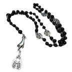 PERSONALISIERBAR Black Rosary with Ouija Planchette and Hand, Gothic Necklace, Black Magic, Occult Jewelry, Ghosts