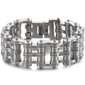 Punk Rocker Bikers' Bracelet for Man 24MM Width Stainless Steel Bicycle Link Chain Men's Bracelets Wristband Jewelry