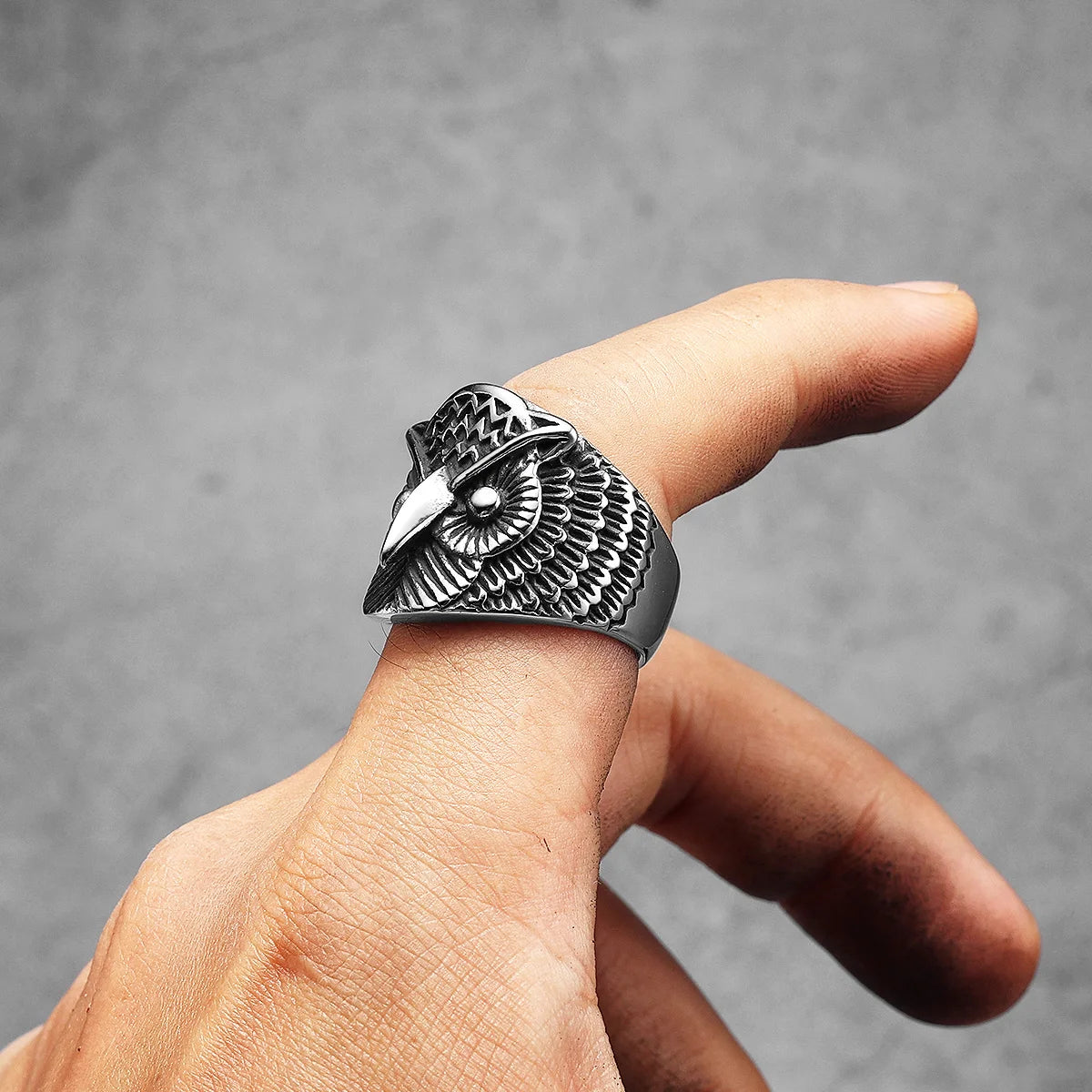 Owl Bird Ring — Stainless Steel