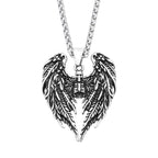 New 316L Stainless Steel Skull With Angel Wings Pendant Necklaces For Men Boys Gothic Hip Hop Biker Jewelry Gifts