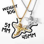 Angel AK47 Pendant Necklace — Stainless Steel
