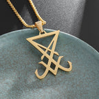 Stainless Steel Gothic Mysterious Ghost Death Band Symbol Pendant Necklace Personalized Punk Jewelry for Men and Women