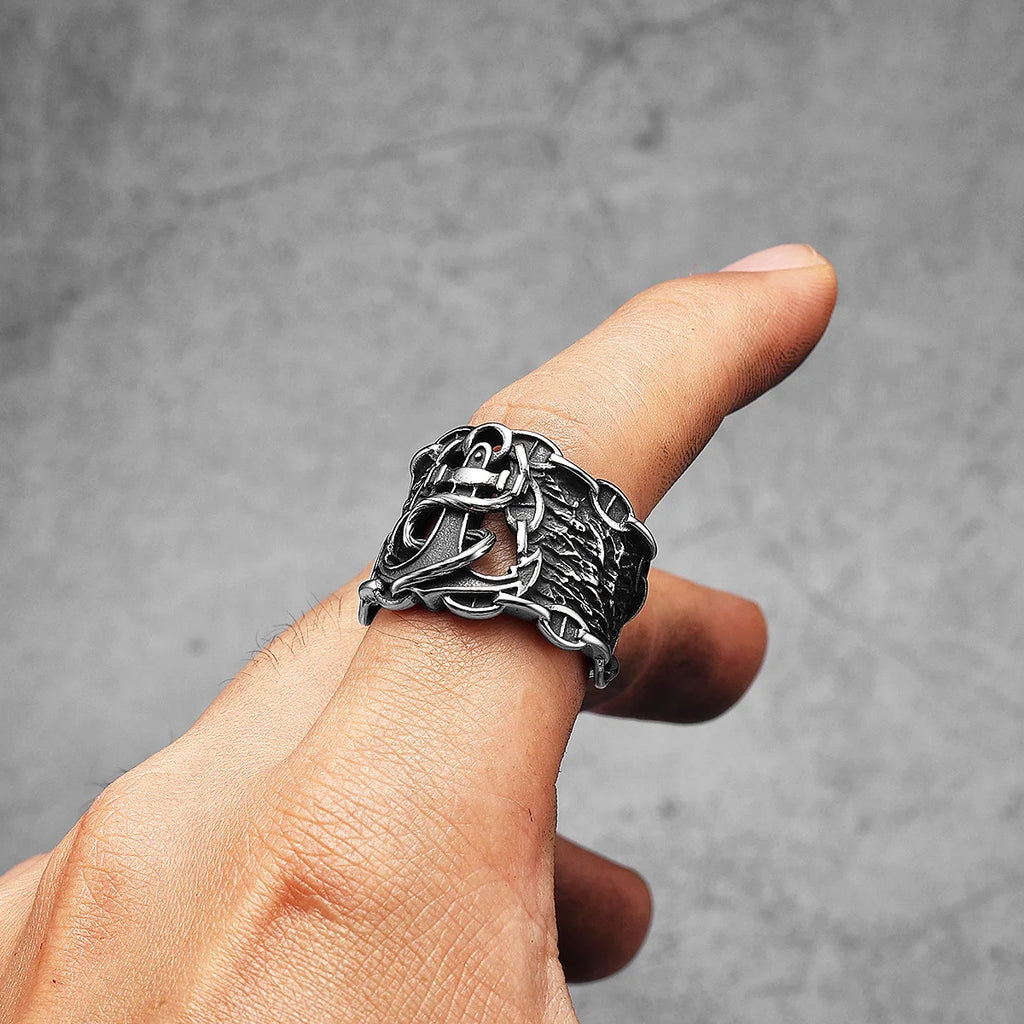 Anchor Sailor Ring — Stainless Steel