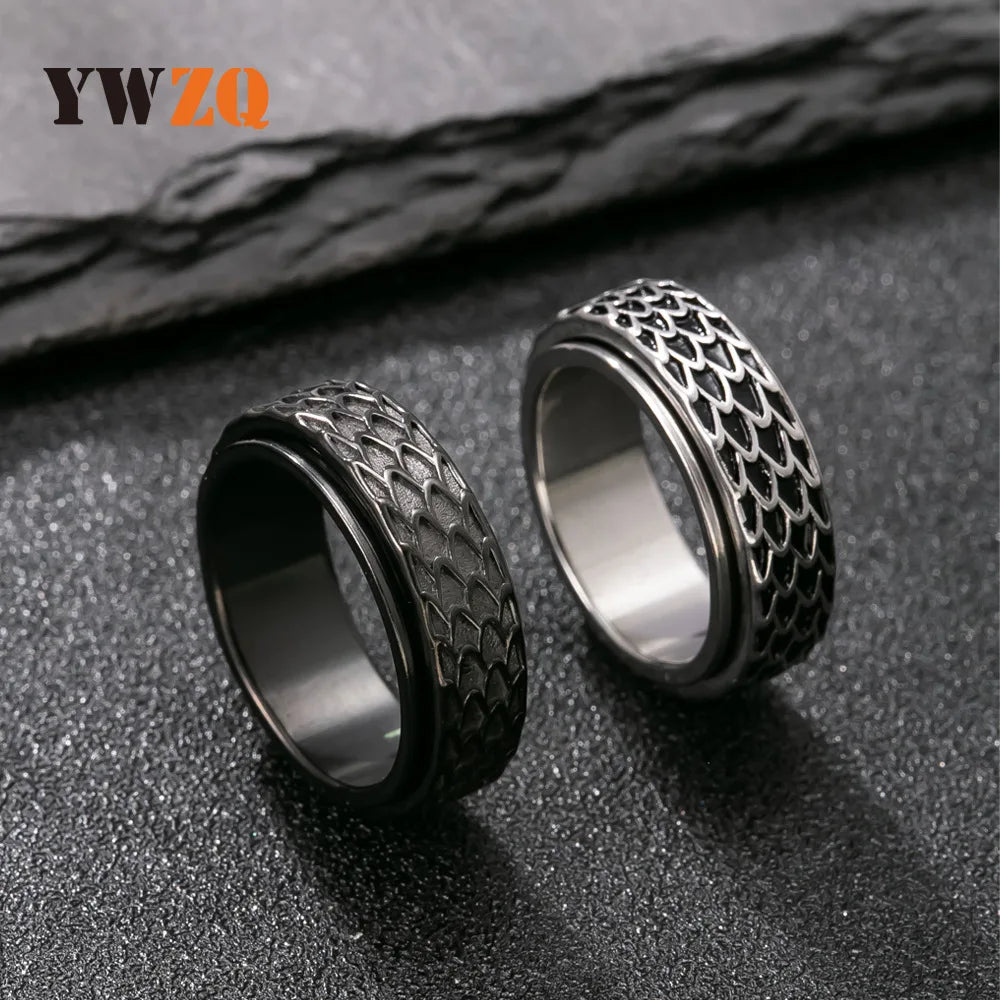 Norse Dragon Scale Ring — 316L Stainless Steel