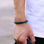 Noter New Novel Men Bracelet Natural Tiger Eyes Volcanic Rock Beaded Braclet Gift For Him Hematite Healing Braslet Pulsera Homme