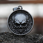 2-Side Skull Pendant Necklace — Stainless Steel