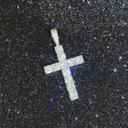Iced Out Cross Pendant Necklace Stainless Steel CZ