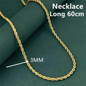 3MM Twisted Rope Necklace — Two-Tone