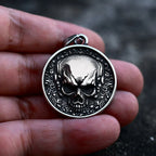 Double-Sided Skeleton Pendant Necklace — Stainless