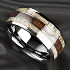 Fashion 8mm Silver Color Men Stainless Steel Ring Inlay Colorful Abalone Shell Rings For Men Women Wedding Band Jewelry Gifts