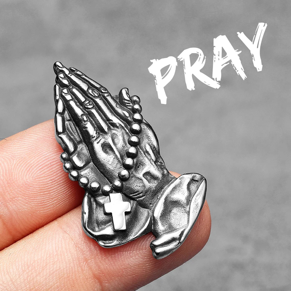 Let Us Pray Pendant — Stainless Steel