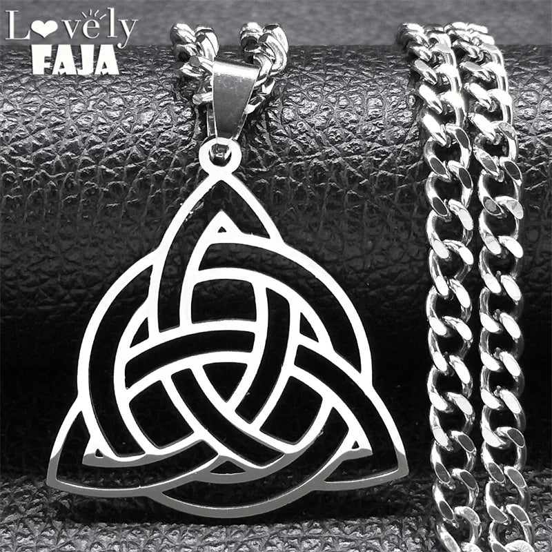 Celtic Knot Trinity Pendant Necklace — Stainless Steel