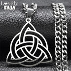 Celtic Knot Trinity Pendant Necklace — Stainless Steel
