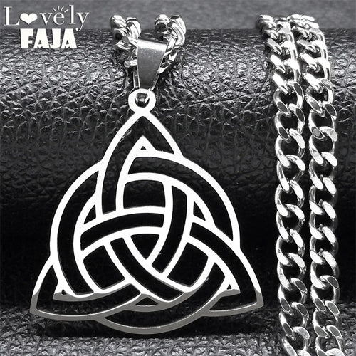 Celtic Knot Trinity Pendant Necklace — Stainless Steel