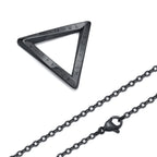 Vnox Norse Viking Pendant Necklaces, Men Twisted Stainless Steel Mobius Triangle Charm, Vegvisir Nordic Valknut