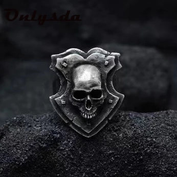 Men's Calvarium Skull Ring Gothic 316L Stainless Steel Biker Ring Motorcycle Band jewellery Party Gift OSR734