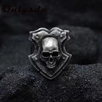 Men's Calvarium Skull Ring Gothic 316L Stainless Steel Biker Ring Motorcycle Band jewellery Party Gift OSR734