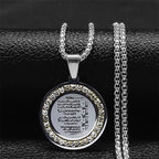 Muslim Islamic Religious Stainless Steel Crystal Necklace Women Islam Quran Allah Pendant Necklaces Arabic Jewelry