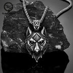 Odin's Wolves Valknut Pendant Necklace — Steel