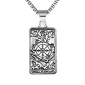 Silver Compass Pendant Necklace Stainless Steel