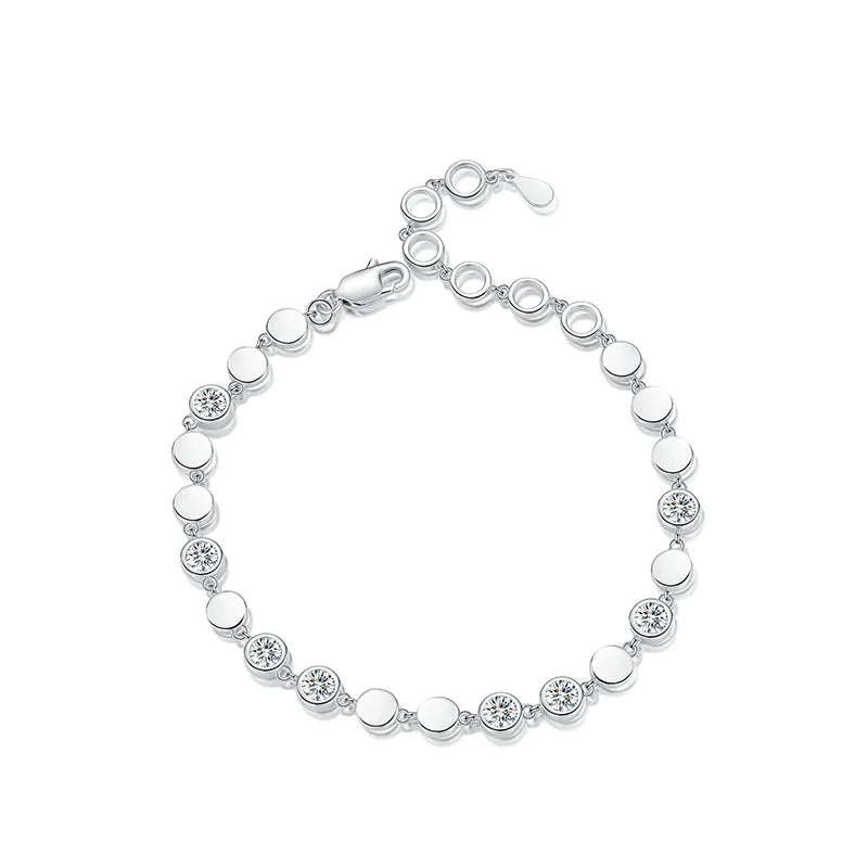 Luxury Solid Platinum PT950 White Diamond Bracelet Women's Light Luxury Exquisite Bracelet