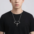Charm Gothic Men Necklace Hip Hop Exaggerated Skull Head Pendent Choker Sweater Chain Clavicle Chain Women