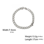 My Shape Fashion Cuban Chain Men Bracelet Stainless Steel 3/5/7/9mm Width Chain Bracelets Figaro Chain Boy Wrist Jewelry Couple