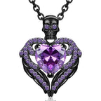 Iced Out Skull Black Pendant Necklace